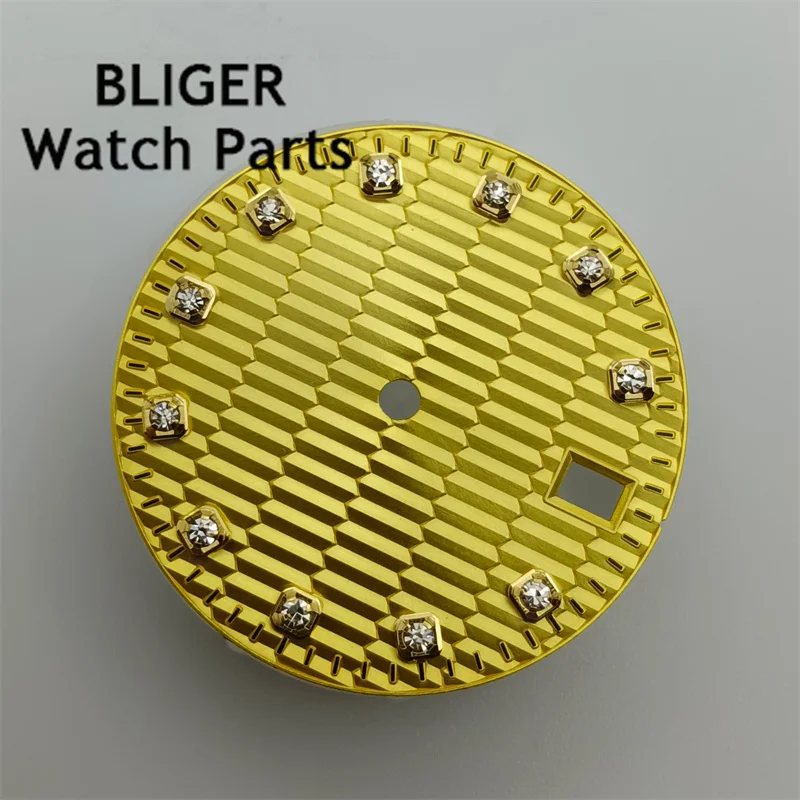 BLIGER 29mm esfera de reloj azul Esfera luminosa verde Retrofitting movimiento NH35