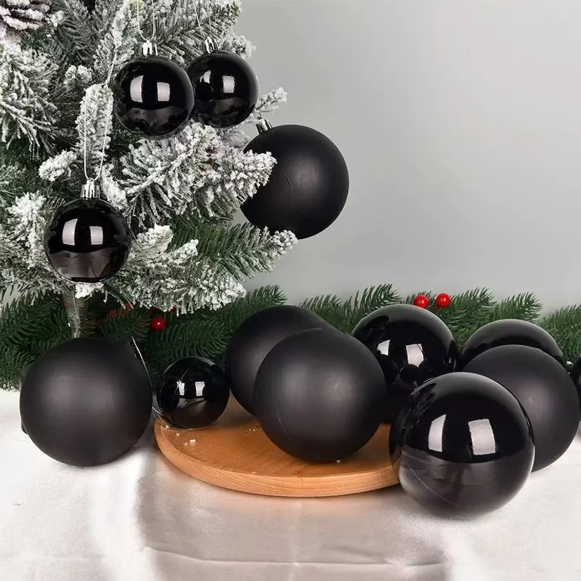 1/3/5pcs Matte Black Stainless Steel Hollow Ball Decorative Sphere for DIY Craft/Wall/Fence/Christmas Decoration