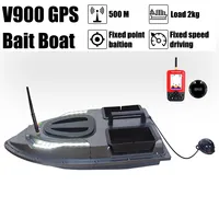 RC Bait Boat 500M Auto Driving Return V900 GPS 40 Points Sonar 1.5KG V700 With Steering Light For Fishing Wireless Fish Finder