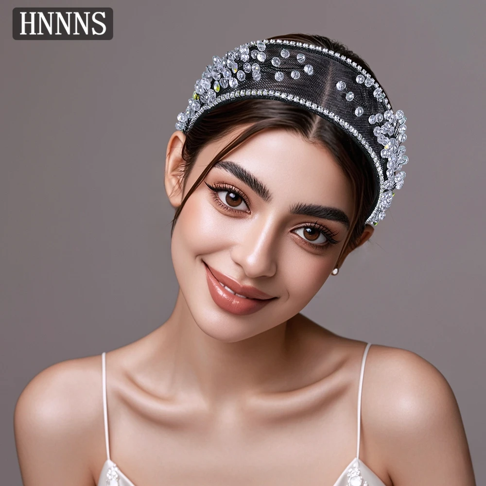 

TOPQUEEN Fashionable Bridal Wedding Rhinestone Headband Handmade Mesh Minimalist Style Women‘s Banquet Hair Accessories YXA151