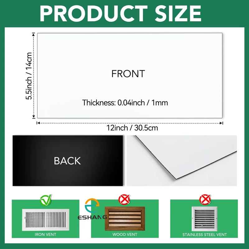 ESHANG 3pcs Strong Magnetic Vent Covers, Vent Covers for Home Floor Standard Air Registers, 5.5×12 inch