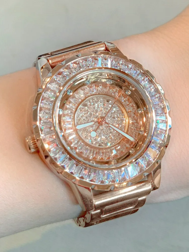 Elegant Ladies Office Work Quartz Watch Women Shiny Diamonds Jewelry Accessory Watches Bling Crystal Birthday Gift Wristwatch