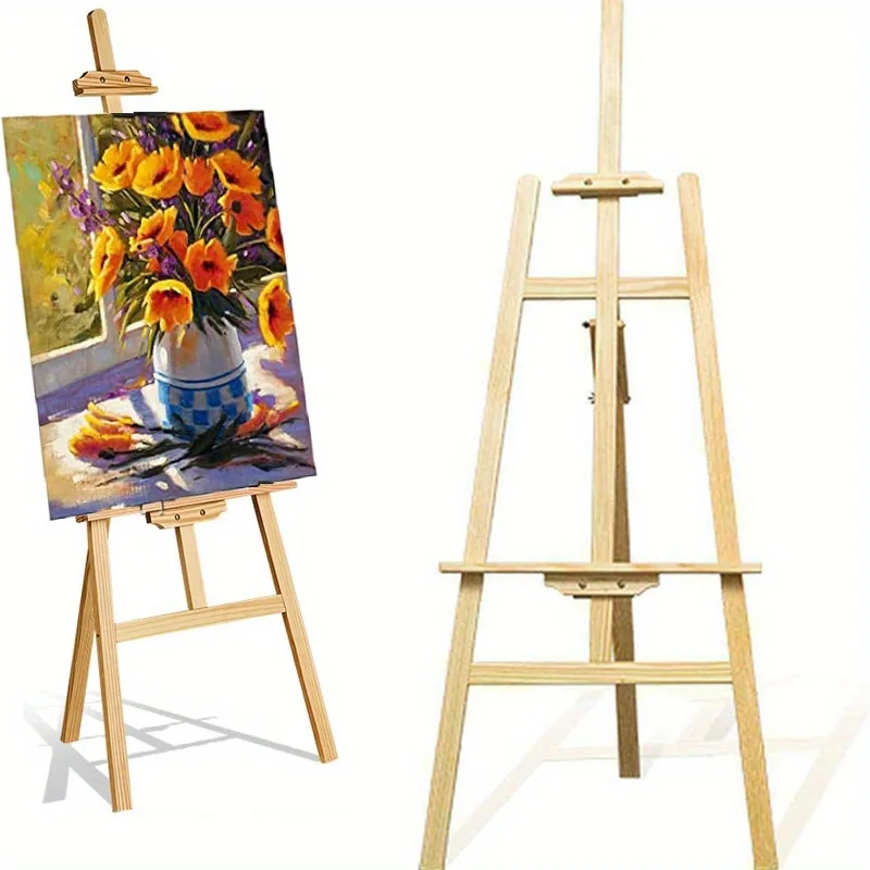 Adjustable Wooden A-frame Easel - 59.06-inch Portable Canvas Stand, Suitable for Painting, Sketching, Weddings for Artists