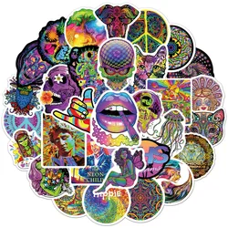 50Pcs Stoner Psychedelic Stickers Vinyl Waterproof  Trippy Stickers Dazzling Decals DIY Stickers Scrapbooking Phone Sticker