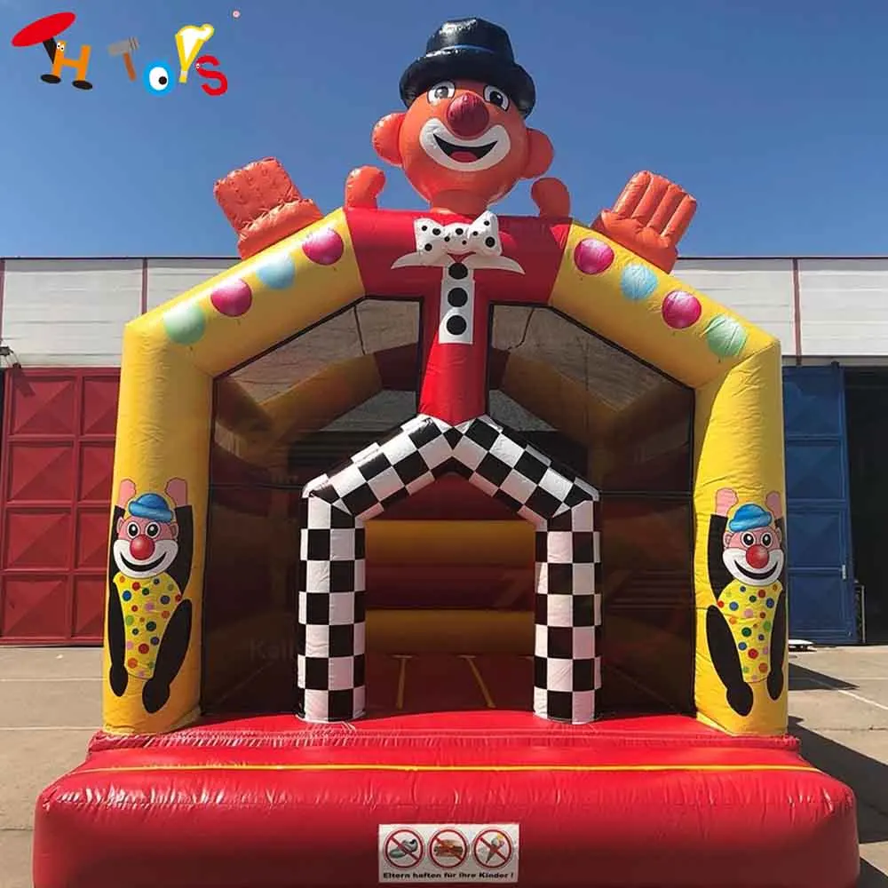 

13*10ft Надувной надувной замок Happy Clown, индивидуальный коммерческий надувной шезлонг, карнавальный аренда, воздушные прыгающие домики