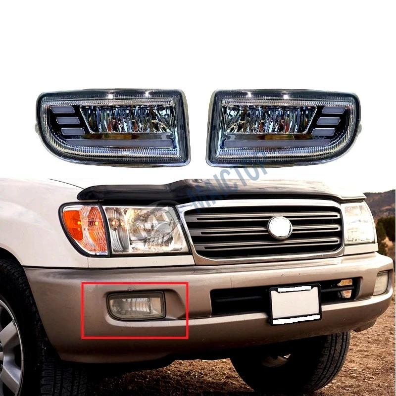 

Maictop Car Front DRL Fog Lamp Bumper Light For Land Cruiser 100 FJ100 Series LC100 1998-2007