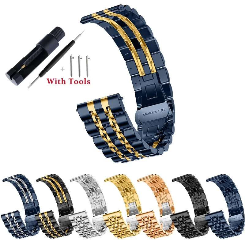20mm 22mm Quick Release Stainless Steel Watch Strap Replacement for Women Men Universal Waterproof Watch Band Bracelet Accessory