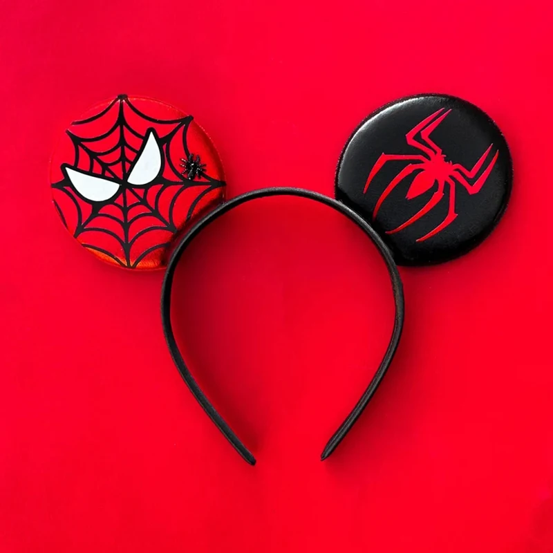 

Avengers Spider-Man Mask Headbands Girl Disney Mickey Ears Hair Accessories for Women Marvel Spiderman Hairband Kids Adults Gift