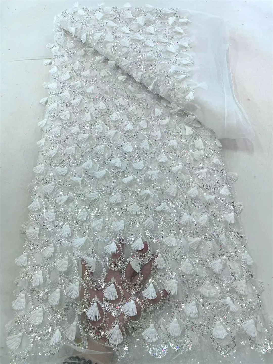 Embroidery Youtube - Kain Renda Putih dengan Bordir Tabung