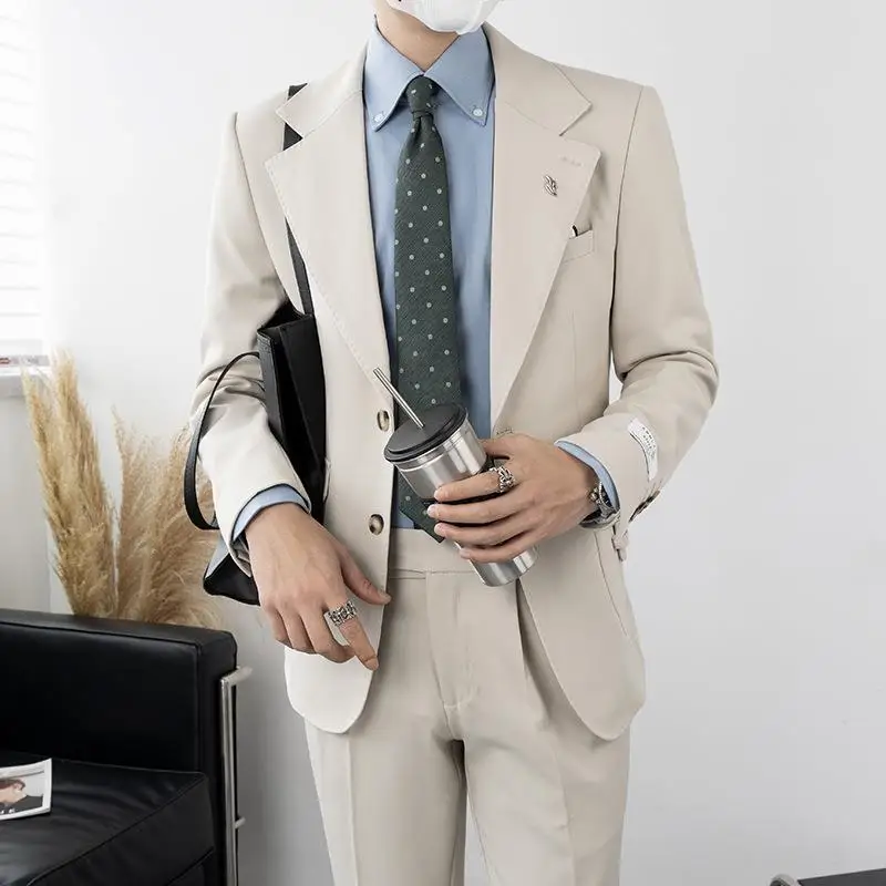 L7406 Men's textured slim fit two button suit