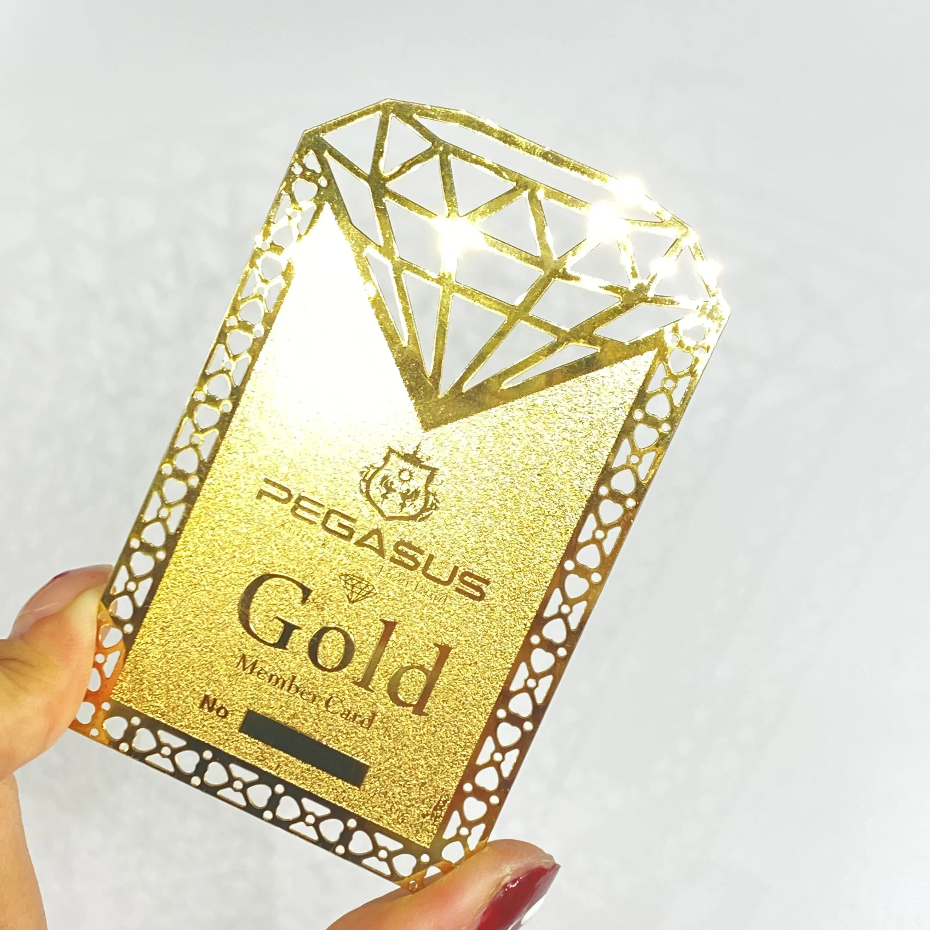 Biglietti da visita di lusso Biglietto da visita in metallo Nfc da 0,8 mm con codice QR