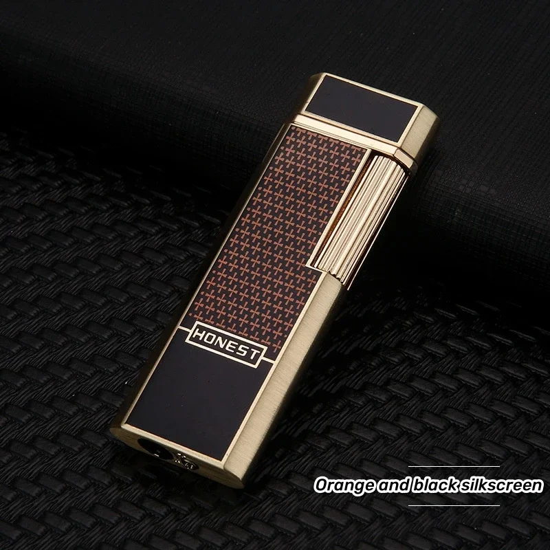 HONEST Metal Inflatable Gas Lighter Vintage Grinding Wheel Cigarette Lighter Outdoor Portable Windproof Business Fashion Gift