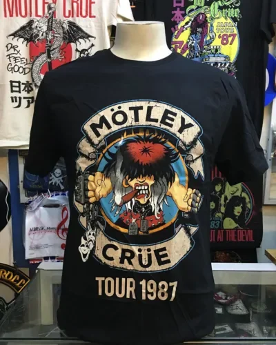 MOTLEY CRÜE Tour 1987 T Shirt VINTAGE TEE New Black Fullsizes long or short sleeves