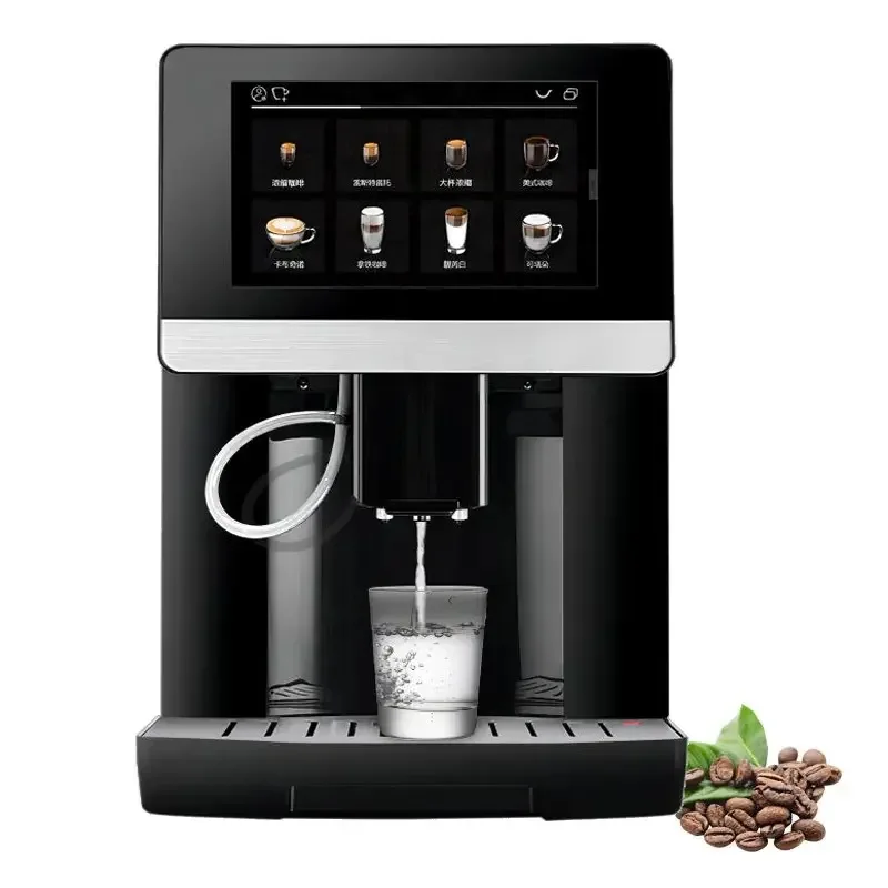 19Bar Fully Automatic Coffee Equipment 7 Inch Touch Panel One Touch Brewing 19 Kinds Drinks Dual Cup Espresso Machine For Home C