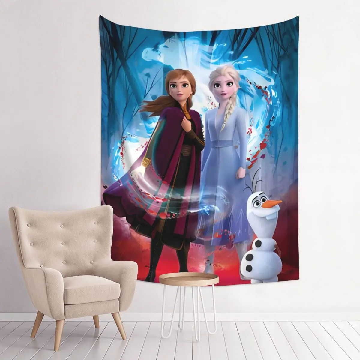 Frozen Princess Elsa Tapestry Hippie Fabric Wall Hanging Snow Queen Wall Decor Background Cloth Mandala Wall Blanket