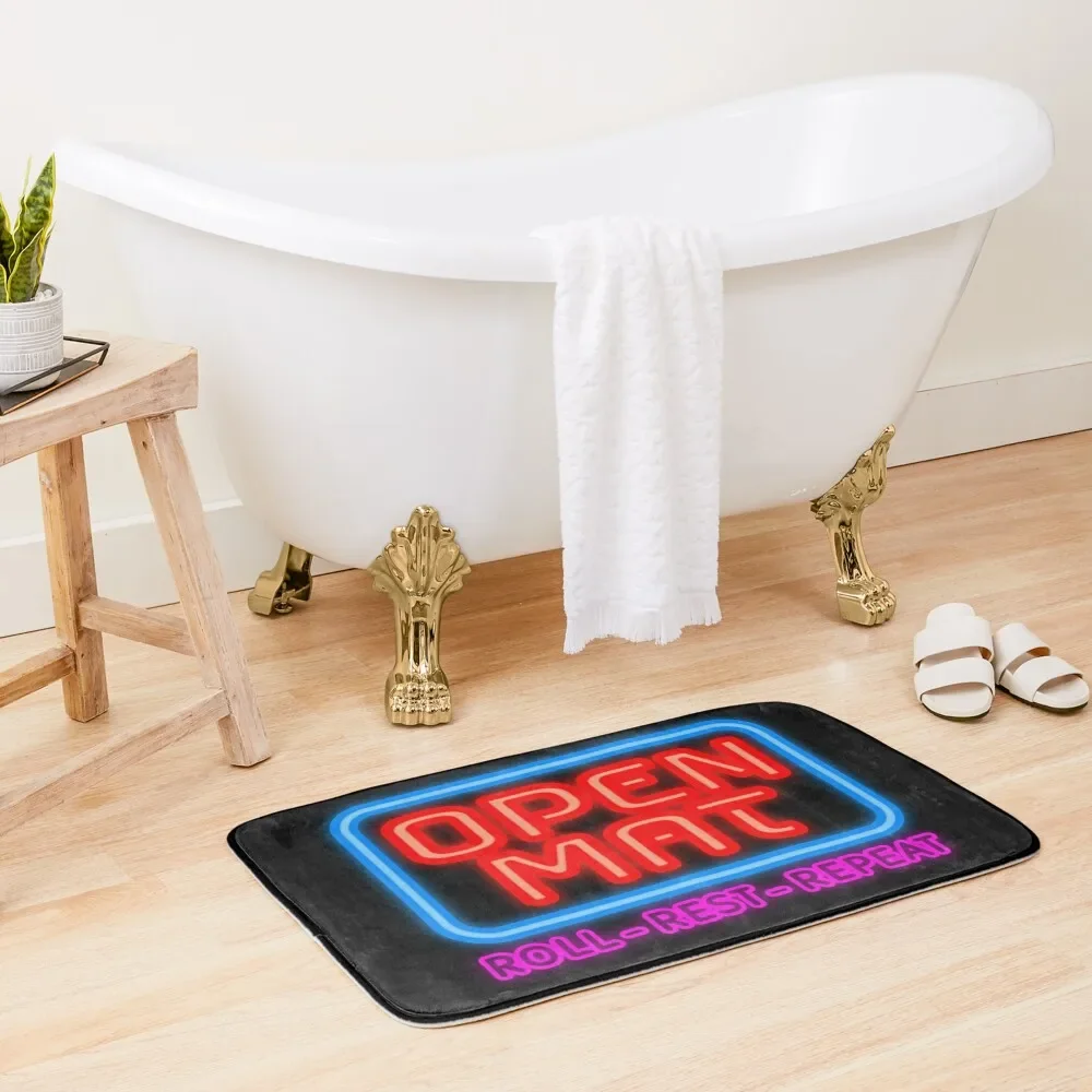 

Open Mat 2 - Jiu Jitsu rolls - roll, rest, repeat Bath Mat Household Items Bath Rugs Mats Bedroom Mat