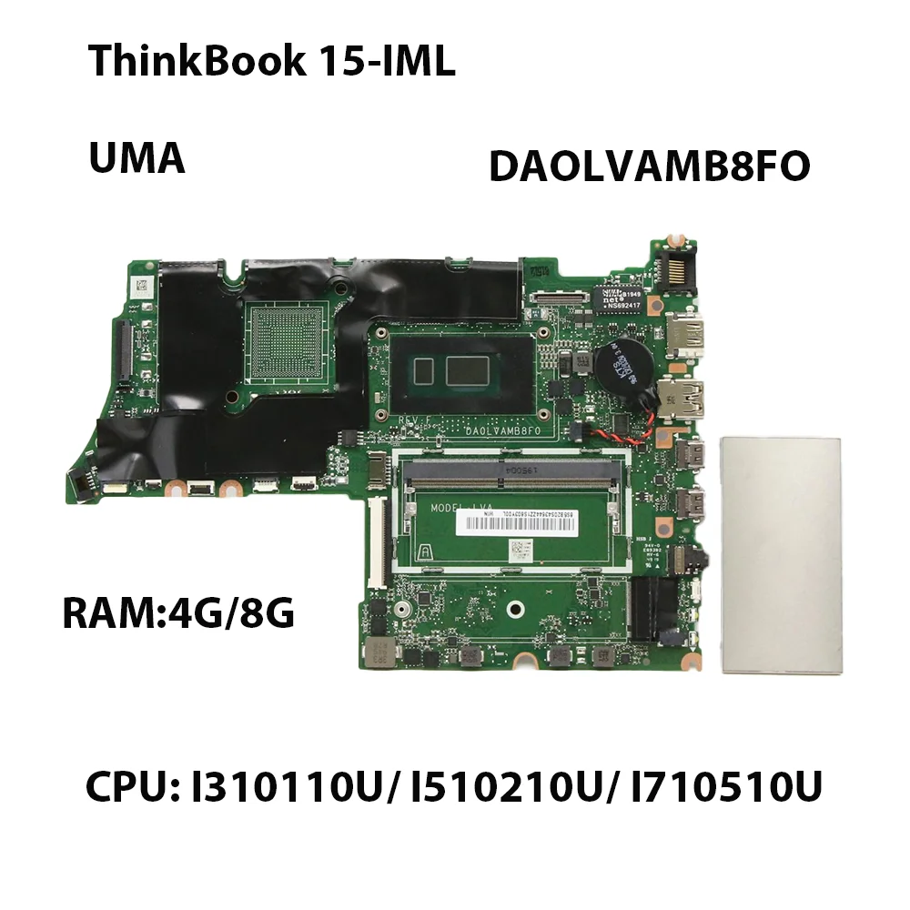 

Laptop Motherboard For Lenovo ThinkBook 15-IML DA0LVAMB8F0 With CPU:I3-10110U I5-10210U I7-10510U RAM:4/8G 5B20S43644 5B20S43643