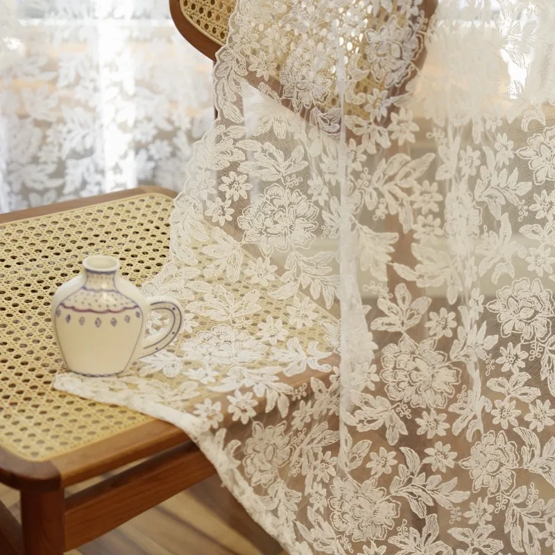 Французские шторы из пряжи с вышивкой для гостиной, спальни, страны, уникальные романтические полупрозрачные оконные разделения, полудверные