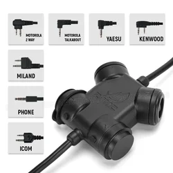 ZTAC Tactical PTT NEW Version Civil Headset COMTA Headphone Accessory Outdoor Hunting PTT Fit Baofeng UV5R Kenwood Plug