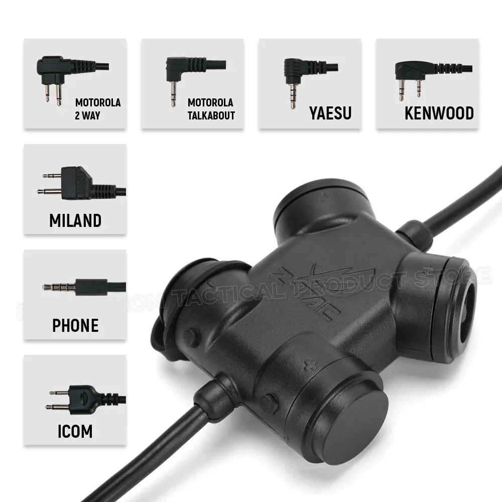 ZTAC Tactical PTT NEW Version Civil Headset COMTA Headphone Accessory Outdoor Hunting PTT Fit Baofeng UV5R Kenwood Plug 