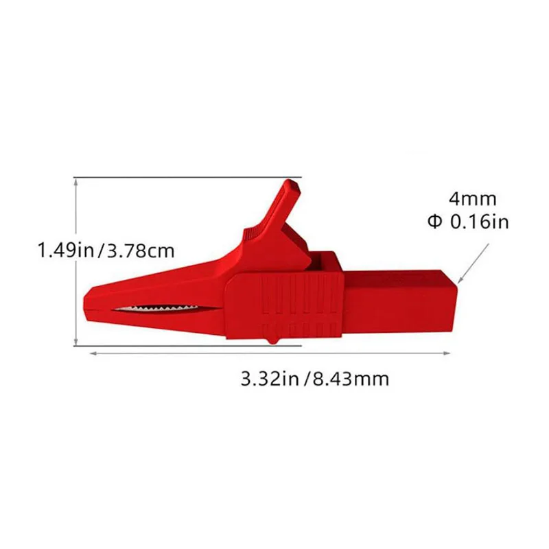 red black 1000V 32A crocodile clips full insulated copper alligator clip clamp test lead 4mm banana plug end