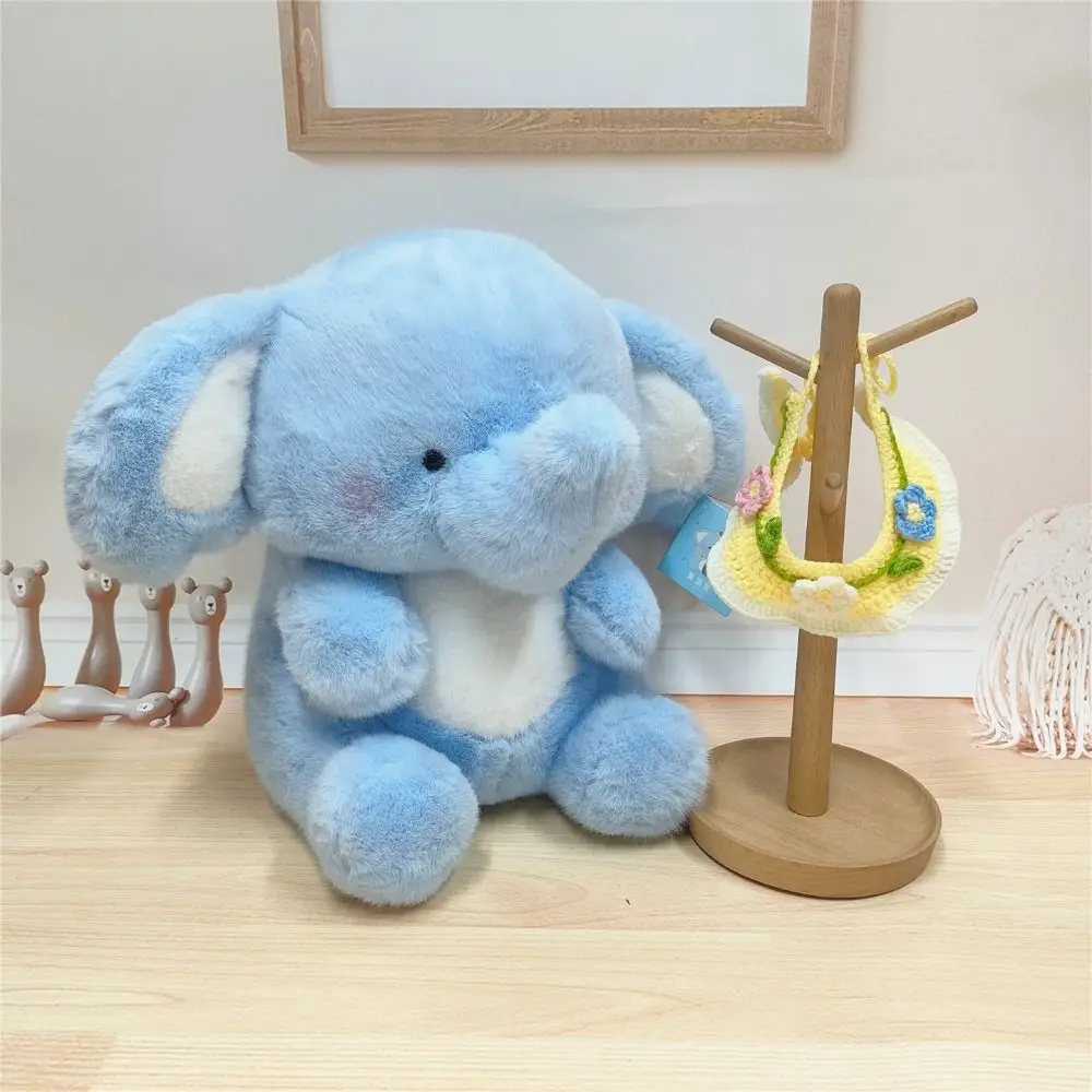 PP Cotton Elephant Plush Toy Soft Interactive Elephant Wearing Plush Doll Fluffy Handmade Huggable Animal Plush Toy Home Decor