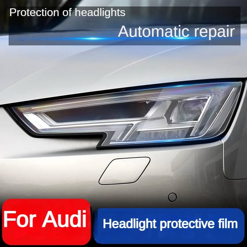 

Для Audi автомобильные фары защитная пленка ремонт головного света прозрачная наклейка из ТПУ подходит для A3 A4 A6 Q2 Q3 Q5
