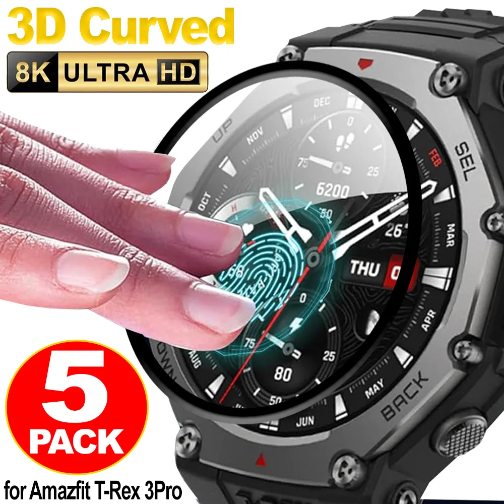 ل Amazfit Trex 3 Pro واقيات شاشة ناعمة مضادة للخدش HD واضح مضاد للكسر أفلام الساعة الذكية لـ Amazfit Trex 3Pro Notglass