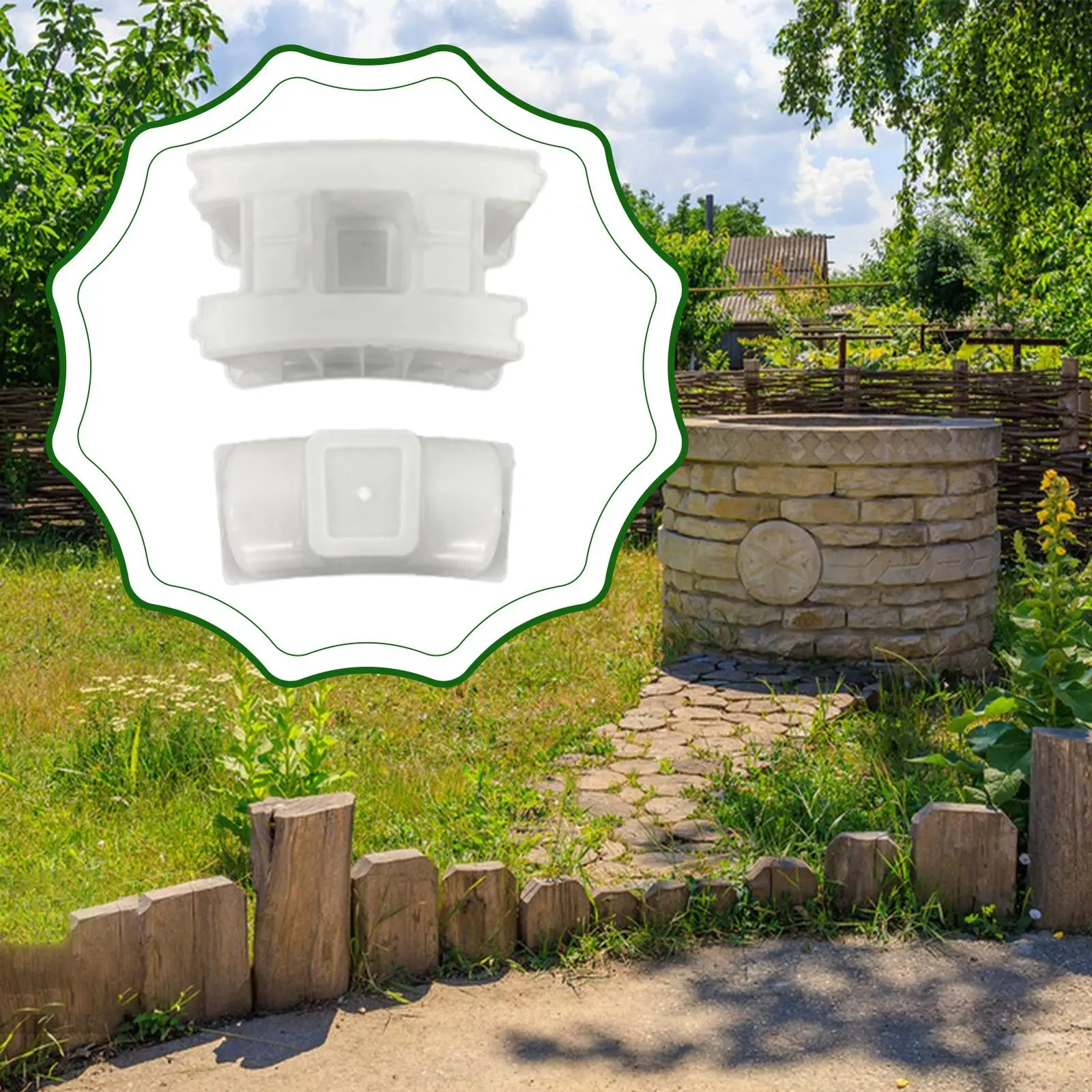 Well Mould Ground Circular Concrete Block Maker Reusable Form for Outdoor Garden Path Project