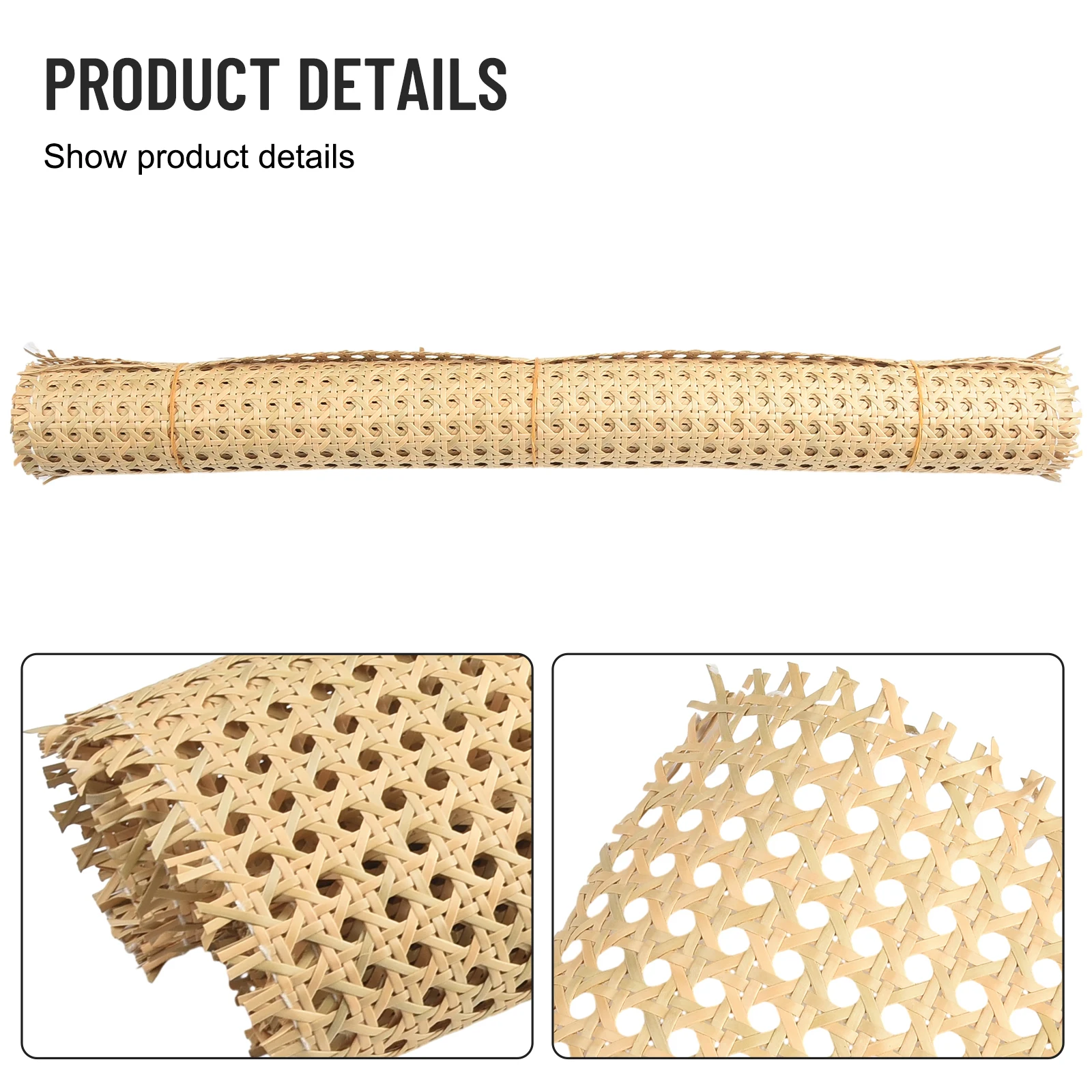 

Rattan Mesh Roll Sheet Webbing Caning Material Chairs Weave Kit Multi-size Home Garden Decor Dinning Table Kitchen Placemat