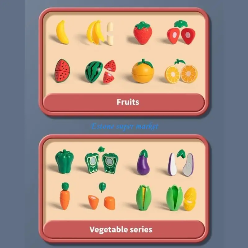 090b Peluco realista Corte frutas Vegestes Juguetes Juguete Niños Actividad habilidad para motor Juguete