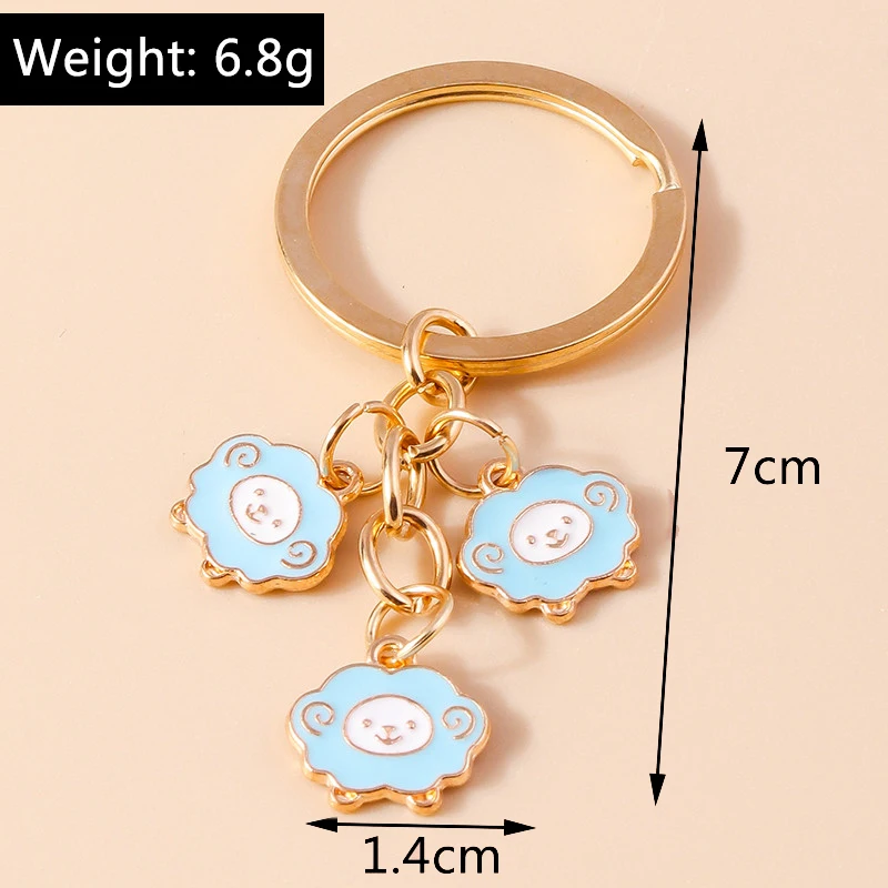 Aihua Niedlicher Emaille-Schaf-Schlüsselanhänger, Tier, Schaf, Ziege, Schlüsselanhänger, Anhänger für Autoschlüsselhalter, Frauen, Mädchen, Handtasche, Dekor, DIY-Schmuck – Detail 9