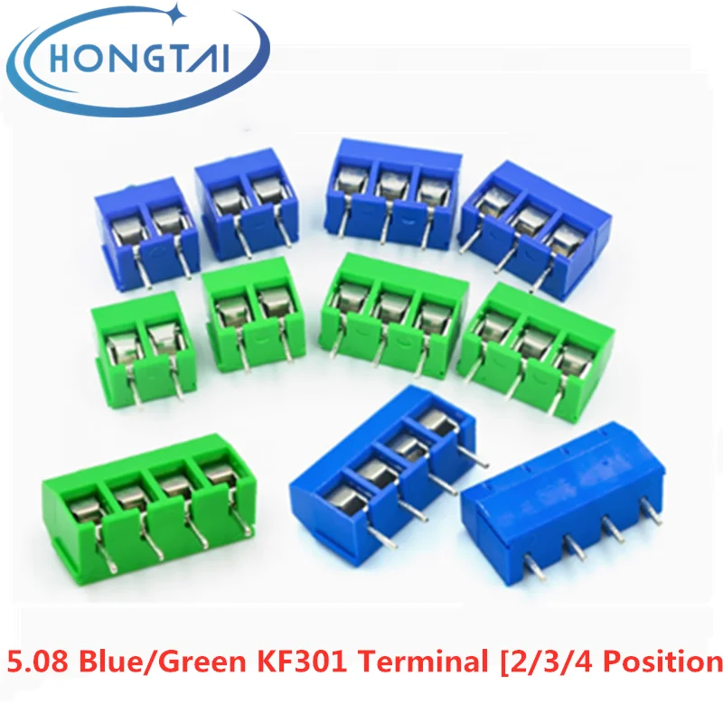 

10PCs-50PCs 5.08 Blue/Green KF301 Terminal [2/3/4 Position] Terminal 2P/3P/4P Optional