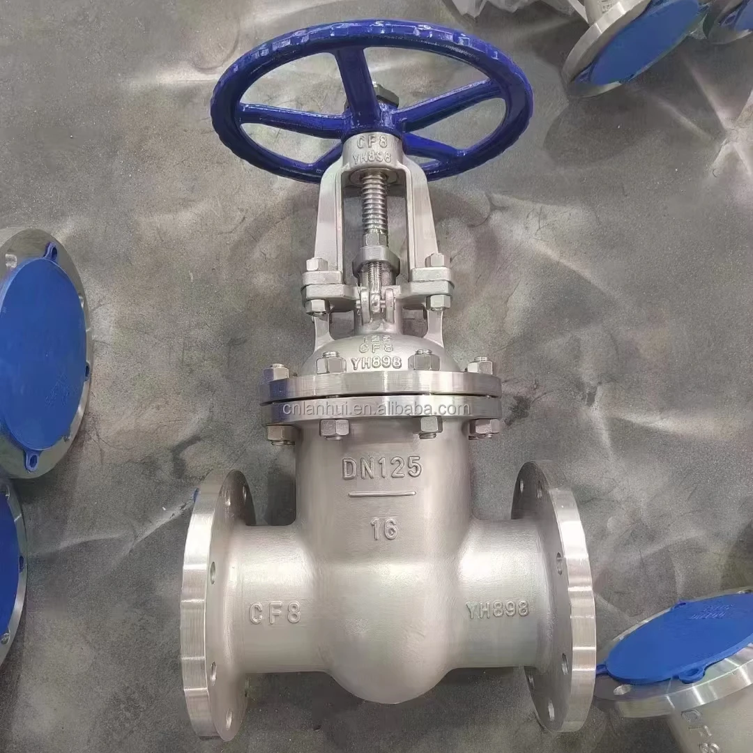 

LANHUI DN150 PN16 Industrial Manual Water Stainless Steel Gate Valve Rising Stem Resilient Gate Valve