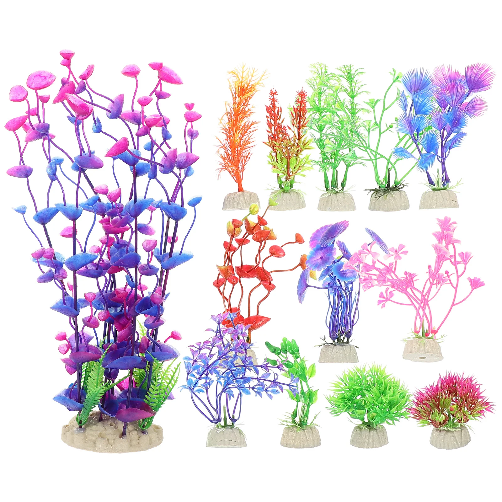 

13Pcs Artificial Aquarium Plants Simulation Water Grass Aquarium Decoration Fish Tank Accessory Fake Water Grass Decoration