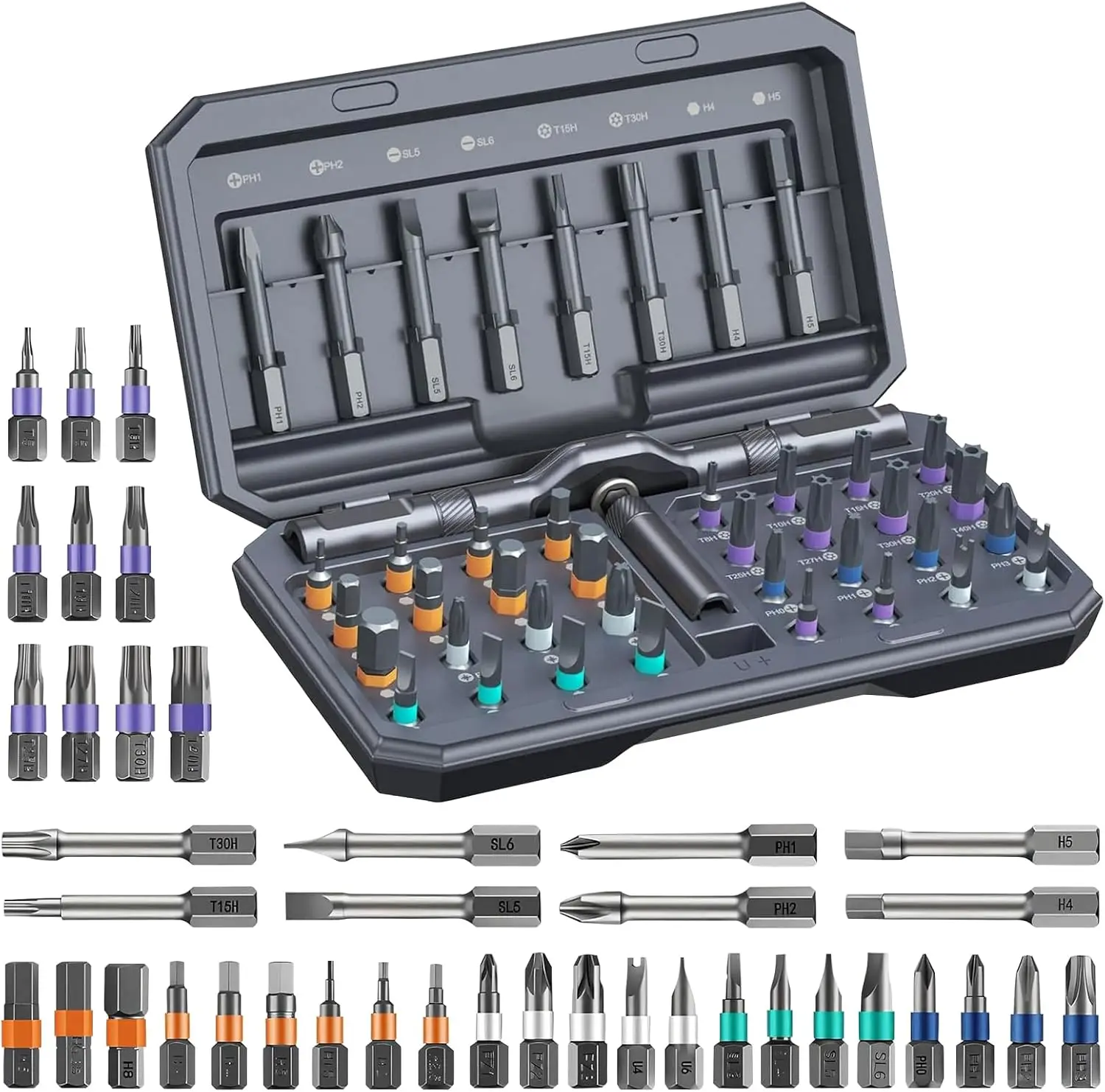 

42 in 1 Magnetic Screwdriver Set, DIY Ratchet Screwdriver Set with Detachable Handle&Multi-Bit Magnetic Drive