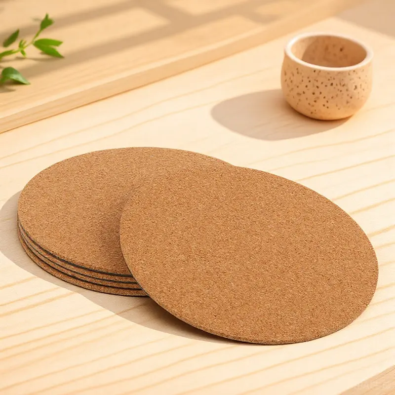 

5Pcs Round Cork Plant Mat Premium Flowerpot Saucer for Indoor Outdoor Garden Decor Water Resistant Scratch Proof