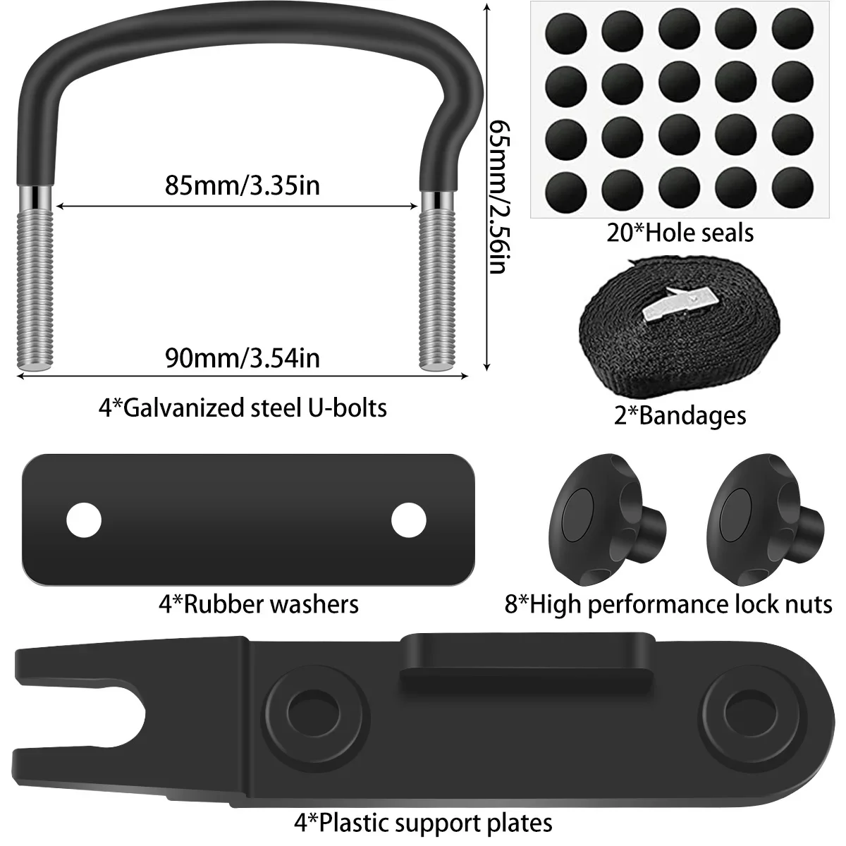 Kit de montage de coffre de toit RapDuty, boîte de toit, pince à 2,2 en U, universel, durable, T1, kit de support rapide, montage de voiture