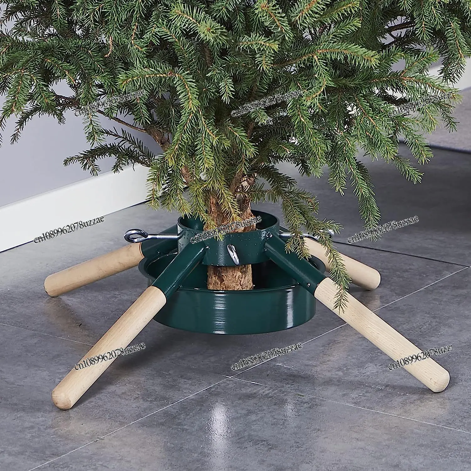 Wrought Iron Christmas Tree Base, Metal Real Tree Round Pot Bracket