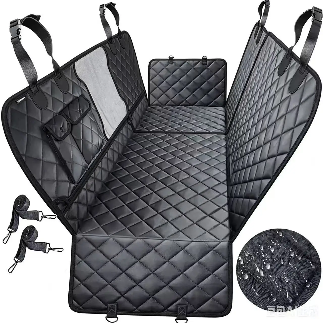 Dog Car Seat Cover Waterproof Pet Back Seat Hammock Anti-Scratch Nonslip Rear Protector Mesh Window for Dogs Cats SUV Truck