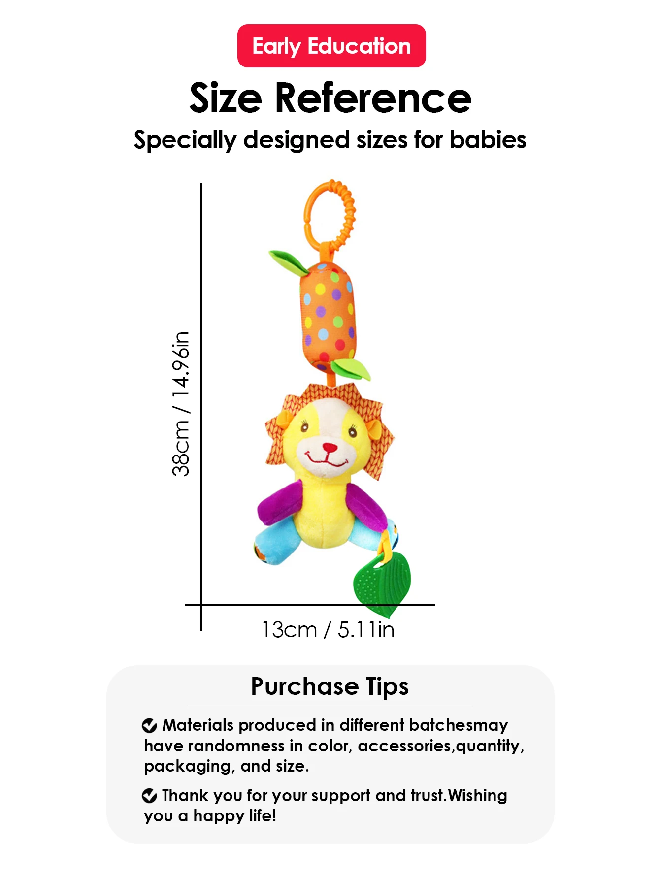 1pcs Baby Rattles Mobiles Cartoon Animal Bell Toy Newborn Baby Rattle Hanging Plush Lovely 0-24 Months Teether Toys Gift