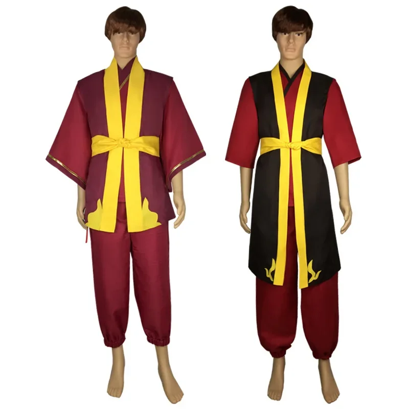 Avatar Zuko Cosplay Top Pants Belt Costume Adult Man Male Fantasia Roleplay Outfits Halloween Carnival Diaguise Suit