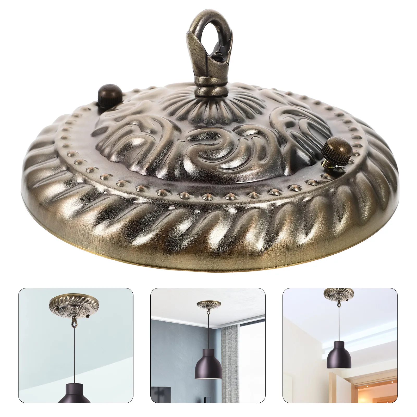 Heavy Duty Ceiling Hook Mounting Bracket for Chandelier – Sturdy Iron Vintage Light Fixture Plate