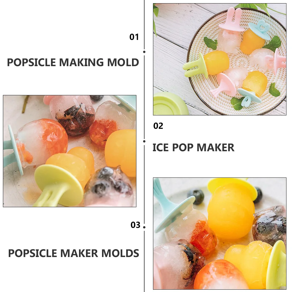 

1Set Silicone Ice Cream Mold DIY Popsicle Maker Summer Animal Shape Ice Stick Mold Reusable Food Grade Safe Popsicle Maker Molds
