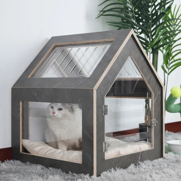 Pet Houses&Furniture,Customized Indoor Pet House Luxury Durable Eco-friendly Wooden Pet House Furniture Solid Wood Indoor