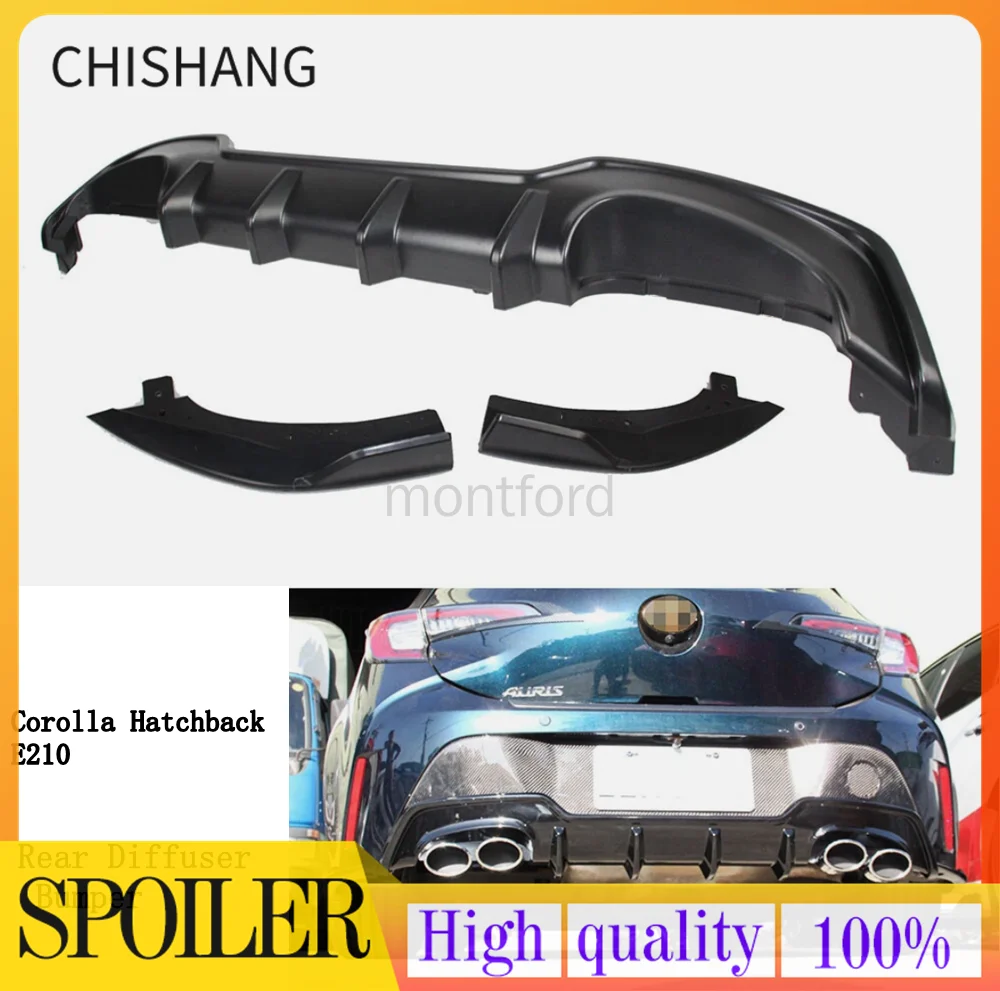 

Для Toyota Corolla Hatchback E210 2019-2024 задний диффузор из углеродного волокна, бампер, спойлер, защита, защитная пластина, 3 шт.