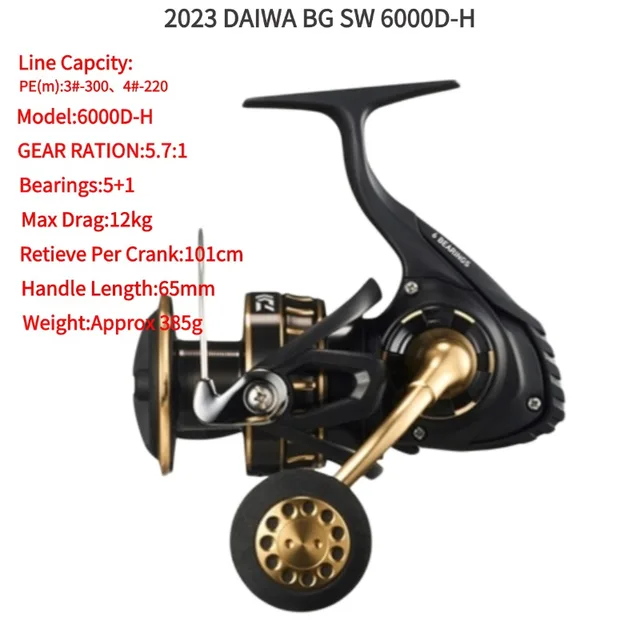 2023 DAIWA BG SW Spinning Fishing Reels 4000D-CXH 5000D-CXH 6000D