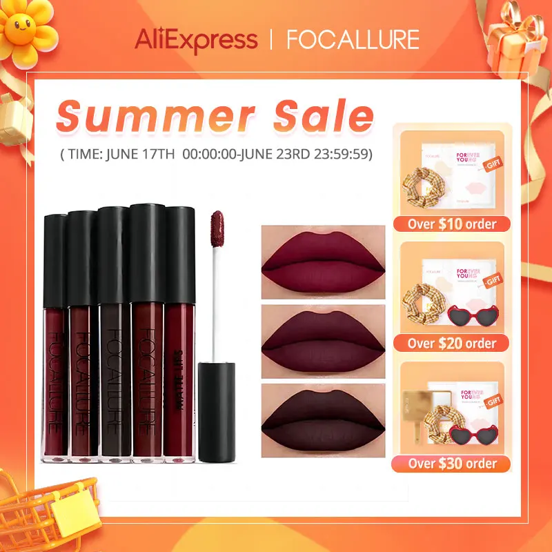 

FOCALLURE Waterproof Lip Gloss Matte Velvet Long Lasting Nude Non-Stick Cup Liquid Lipstick Women Lips Makeup Cosmetics