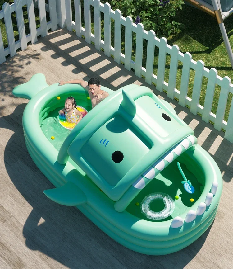 Shark inflatable swimming pool, home castle, water park, children's villa, bath pool, swimming outdoors