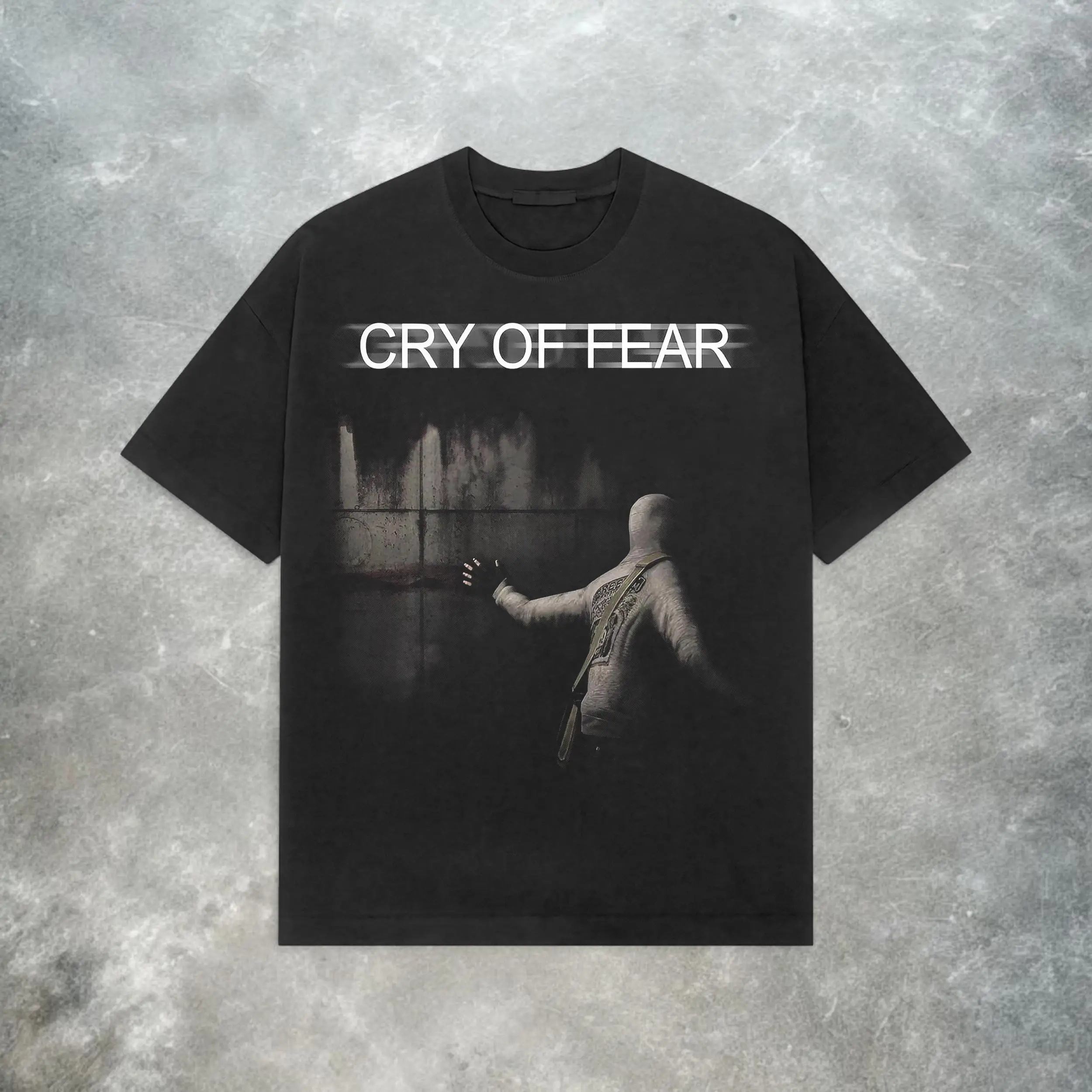 Camiseta Cry of Fear: estilo retro Y2K, estilo horror, informal, holgada, para parejas, estilo urbano, camiseta gráfica de algodón puro